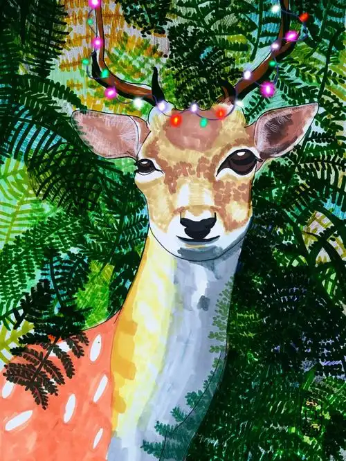 迷失小鹿静态绘画步骤来啦