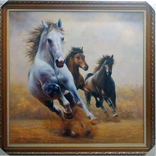 高端手绘油画精品巨幅大幅《骏马奔跑图》超生动纯手工画欢迎定制