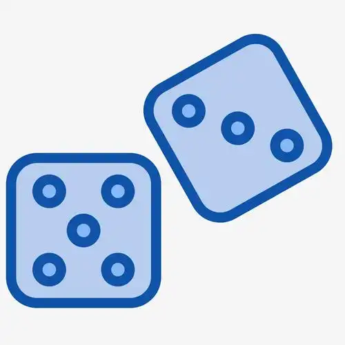 卡通蓝色线条骰子