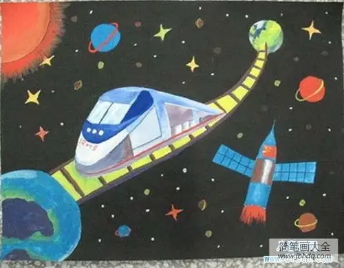 优秀的幼儿科幻画:太空列车