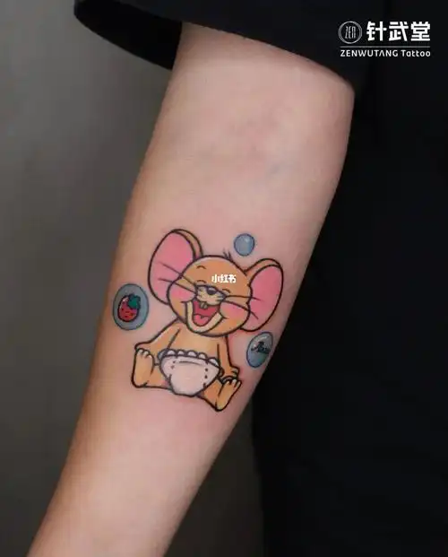 客人要求:喜欢吹泡泡 喜欢吃草莓 穿着纸尿裤 大笑的杰瑞#我的纹身