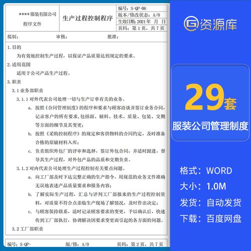 服装服饰公司人事及内部管理制度企业管理程序文件资料方案模板