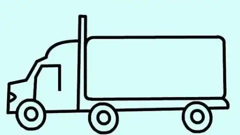 男孩喜欢的大卡车简笔画_视频教程画法