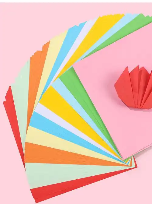 彩色手工折纸 剪纸儿童手工diy彩纸正方形千纸鹤纸幼儿园制作材料