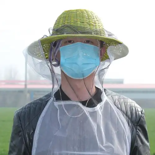 防蜂帽子竹编竹制蜂帽养蜂人蜜蜂专用竹子子蜂蜂蜜糖