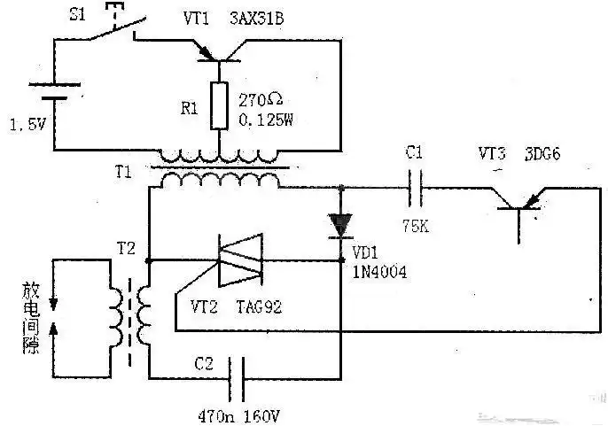 一款煤气灶点火器电路