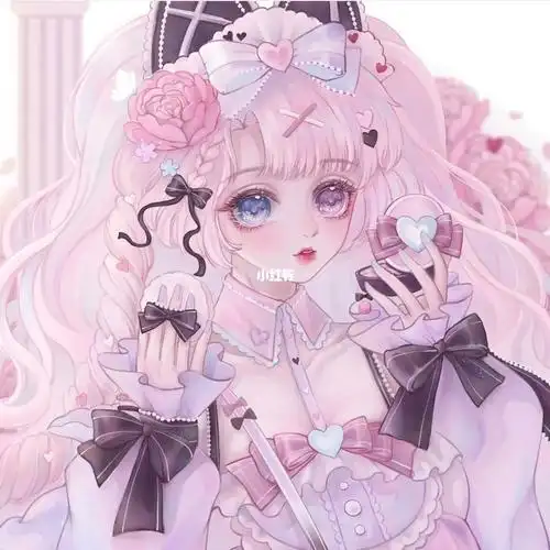 二次元女生头像 异色瞳 粉黑色系 高冷 御姐动漫头像女生冷酷霸气