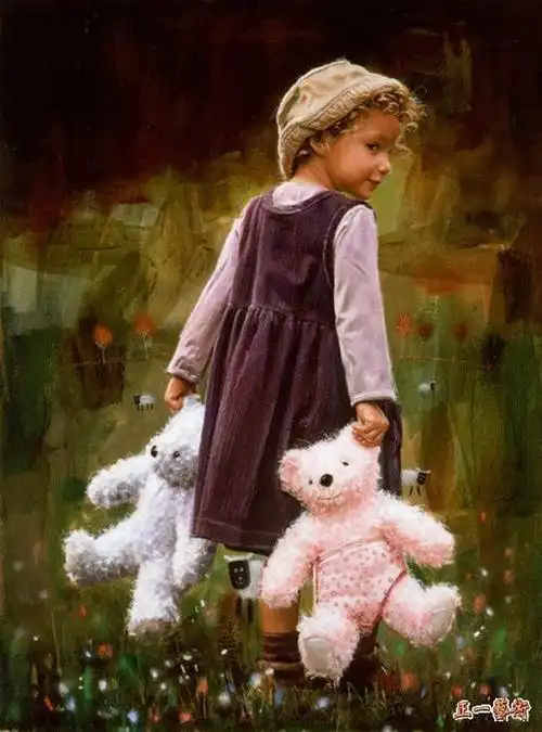 小孩与布熊_世界名画