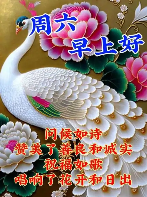 星期六早上好问候祝福表情图片 周六最新早安问候语图片表情