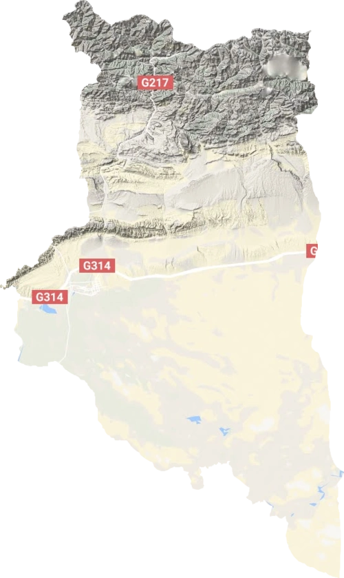 库车县高清地形地图