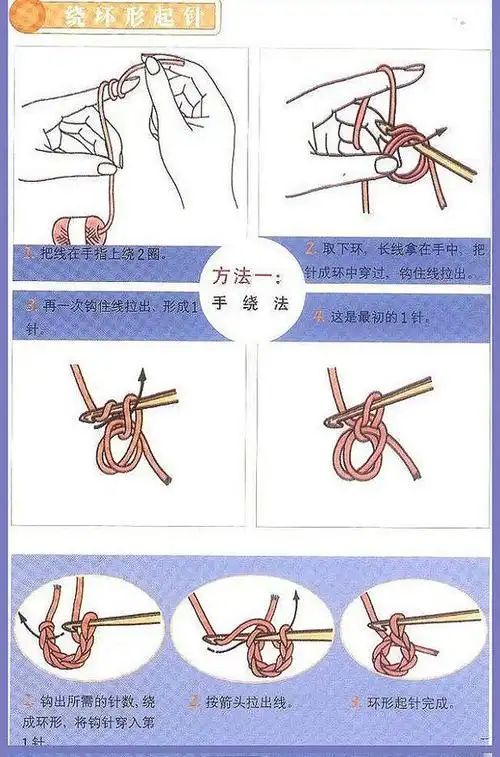 钩针编织初学者必看教你如何起针持针和绕线方法钩针编织教程详细图解