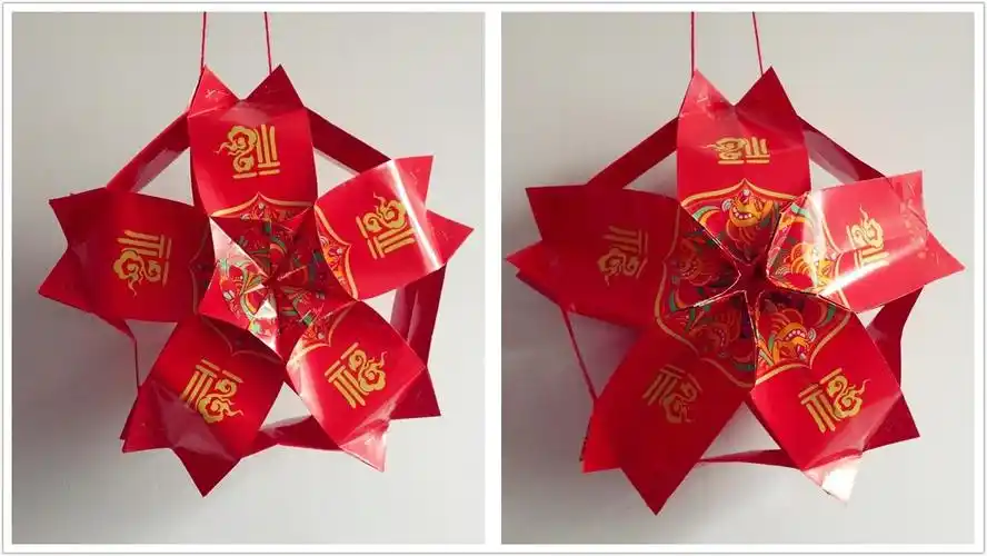元宵节手工折纸红包利是封灯笼,做法很简单,手工折纸视频教程-生活