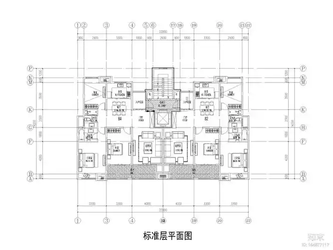 34套小高层住宅三室户户型图设计815层施工