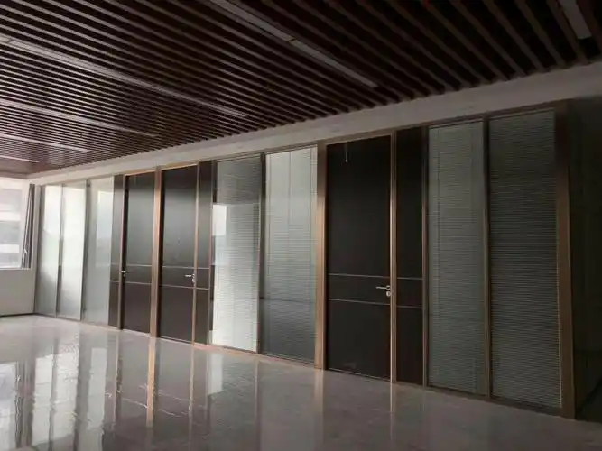 双玻百叶隔断单玻磨砂玻璃隔断办公室单玻隔断商场铝合