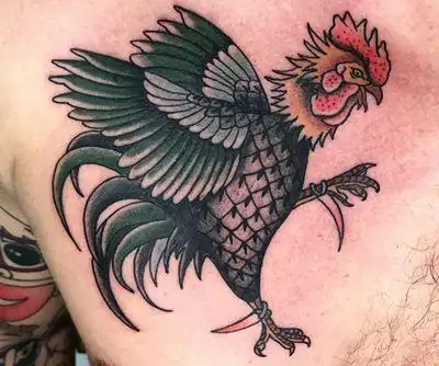 29张男生鸡纹身图片