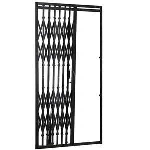 复古装饰折叠扁铁拉闸收缩防盗门商铺门和谐门佛山推拉门不锈钢