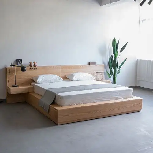 北欧黑胡桃实木榻榻米主卧储物婚床18米15m现代简约日式双人床