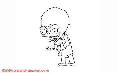 博士僵尸的简笔画