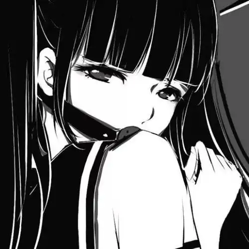 招桃花的温柔动漫黑白女生头像