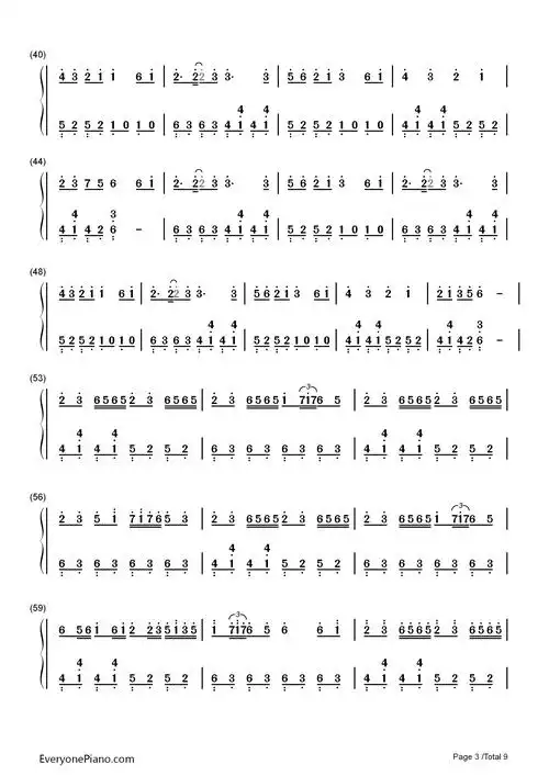 千本樱简单版-初音未来双手简谱预览3