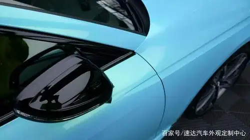 奥迪a4l改色亮光绿蓝色,海风蓝与墨绿的完美融合