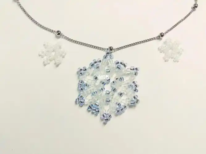 【初雪】雪花串珠choker项链吊坠教程