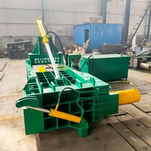 车床加工下脚料金属压块机 自动翻包废铁打包机 易拉罐铁屑铁块打包机