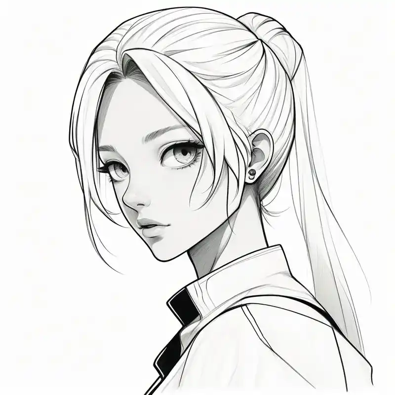 96火爆的黑白素描女生头像97