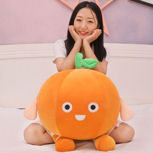 大号橙子睡觉抱枕毛绒玩具床上靠垫玩偶水果橘子毛绒布艺类玩具
