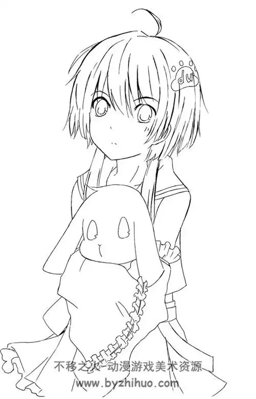 sai上色练习卡通动漫人物场景素材线搞1000张