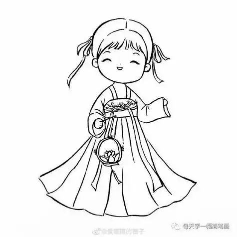 汉服公主简笔画