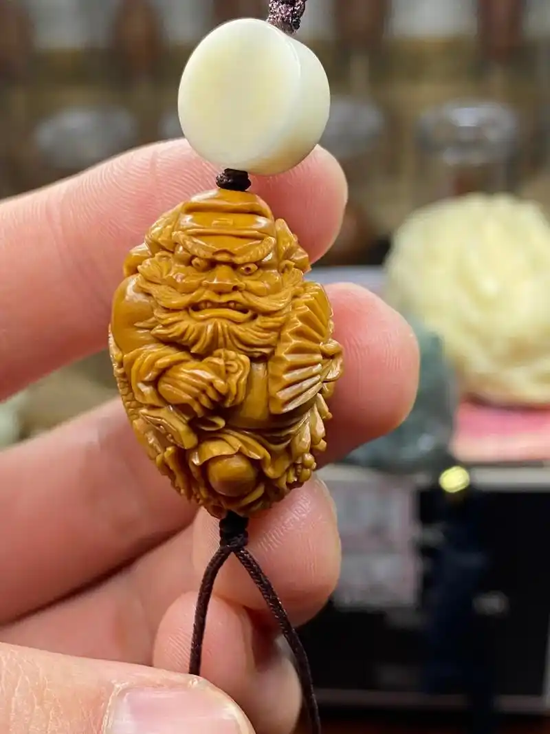 橄榄核核雕纯手工21龙虎钟馗喜欢的来呀雕工超级好的