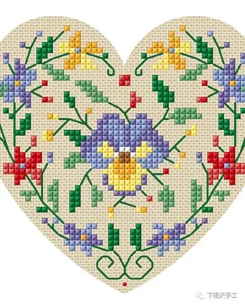 十字绣图纸心形花