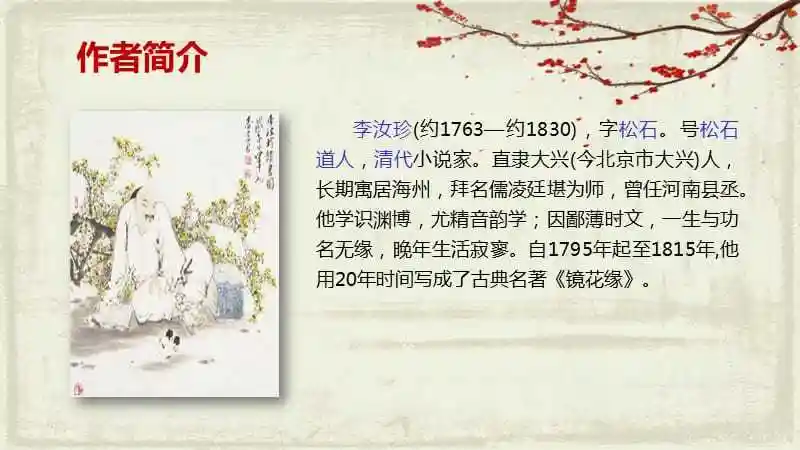 名著导读镜花缘七年级上册部编版共21张ppt