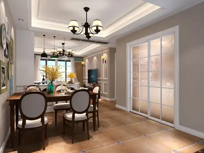 170平房子餐厅石膏板吊顶装修效果图