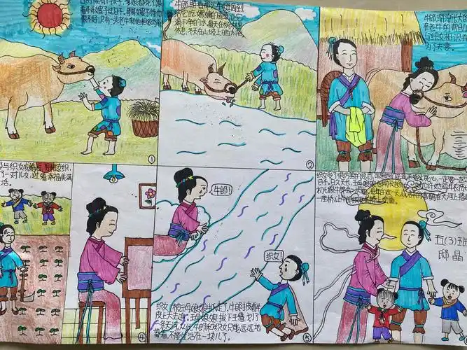 当民间故事遇到绘画——五年级牛郎织女连环画创作