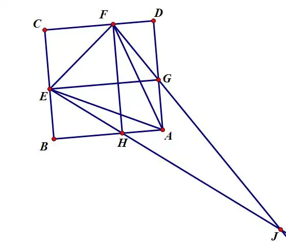 正方形abcd中ef在边cb.cd上,ef=be fd eg,fh垂直ad.