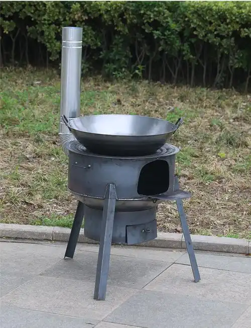 新型移动柴火灶炉灶农村家用无烟猛火户外烧木柴新款2021柴火锅加厚款