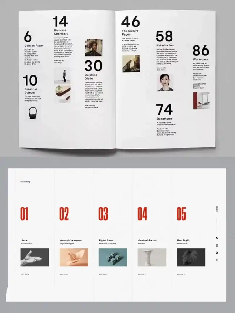 画册书籍目录排版创意设计案例合集 总有需要案例参考的一天哟,点赞