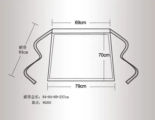 韩版纯棉围裙长款 家居围裙 checkedout厨房厨师工作服半身围裙女.