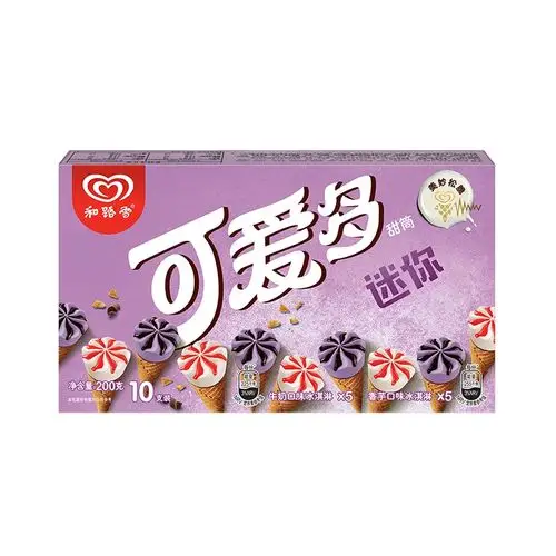 迷你可爱多甜筒香芋牛奶口味冰淇淋200g10支装