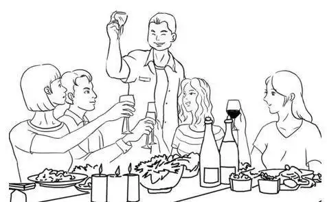 食品聚餐卡通简笔画