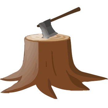 矢量手绘砍树素材