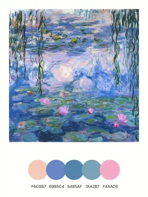 vol32艺术配色莫奈61睡莲