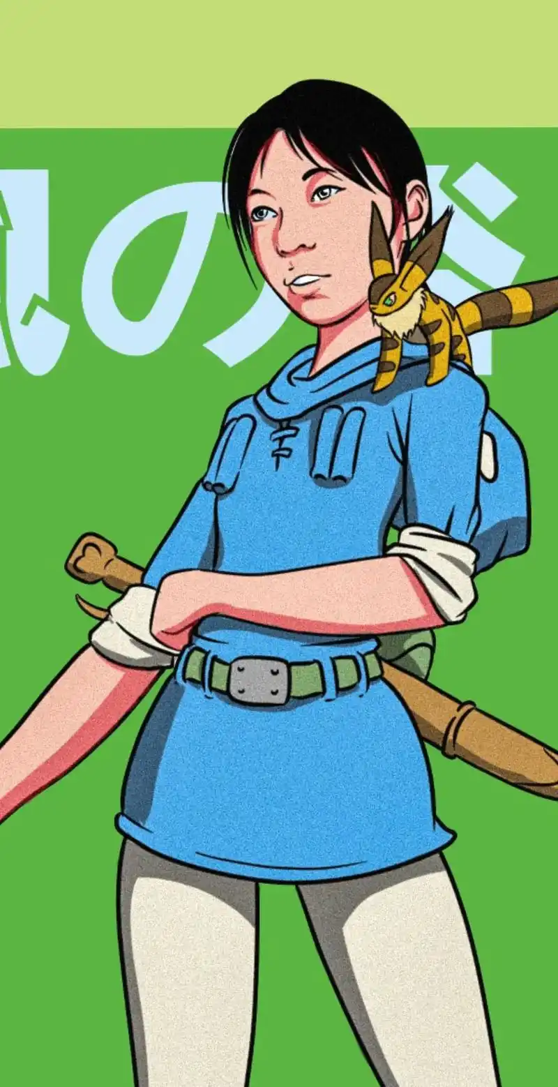 板绘cosplay 娜乌西卡.#照片转手绘 #风之谷的娜乌西 - 抖音