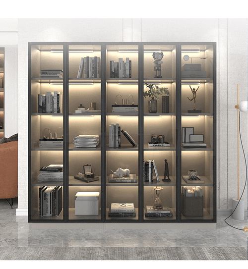 门加装 极简铝框窄边钢化玻璃门推拉门衣柜酒柜衣帽间书柜平开门工厂