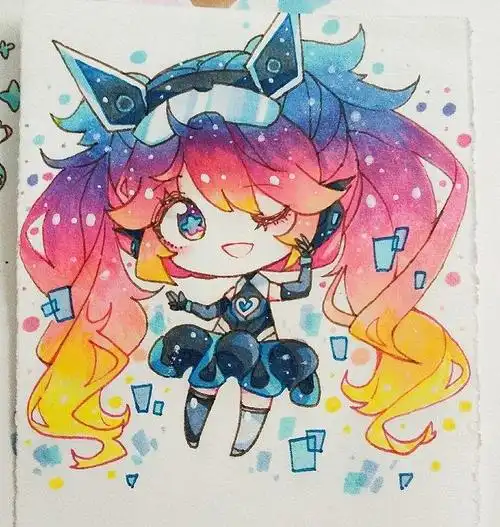 14:36:52王者荣耀 安琪拉 心灵骇客 q版 立绘 手绘q版人物~~ 萌萌哒蛊