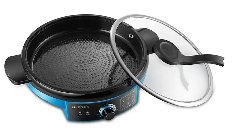 利仁livenjgj3501a炫彩多功能电煎锅35cm陶瓷釉涂层