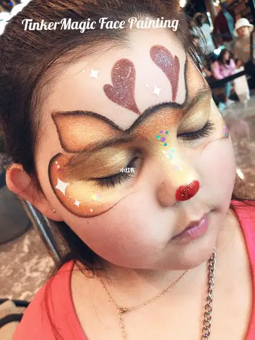 圣诞小驯鹿脸部彩绘～圣诞妆