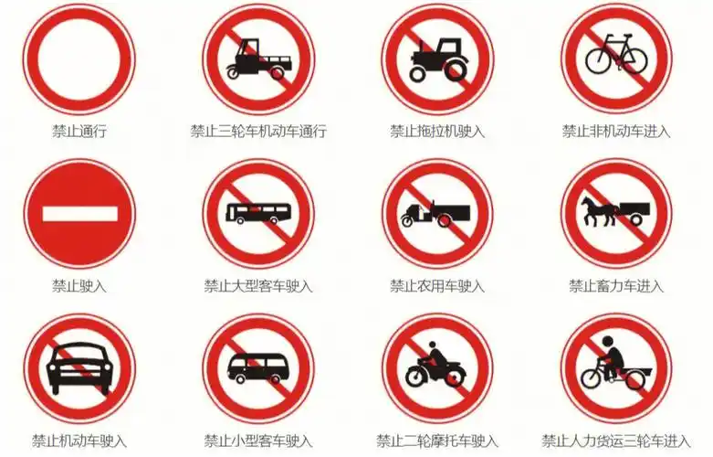 的交通标识,经常出现在各种公路旁边,是对车辆加以禁止或限制的标志